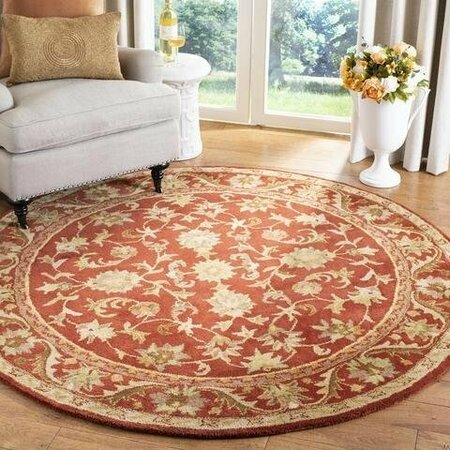 Safavieh 6 x 6 ft. Round Traditional Antiquity- Red and Red Hand Tufted Rug AT52E-6R